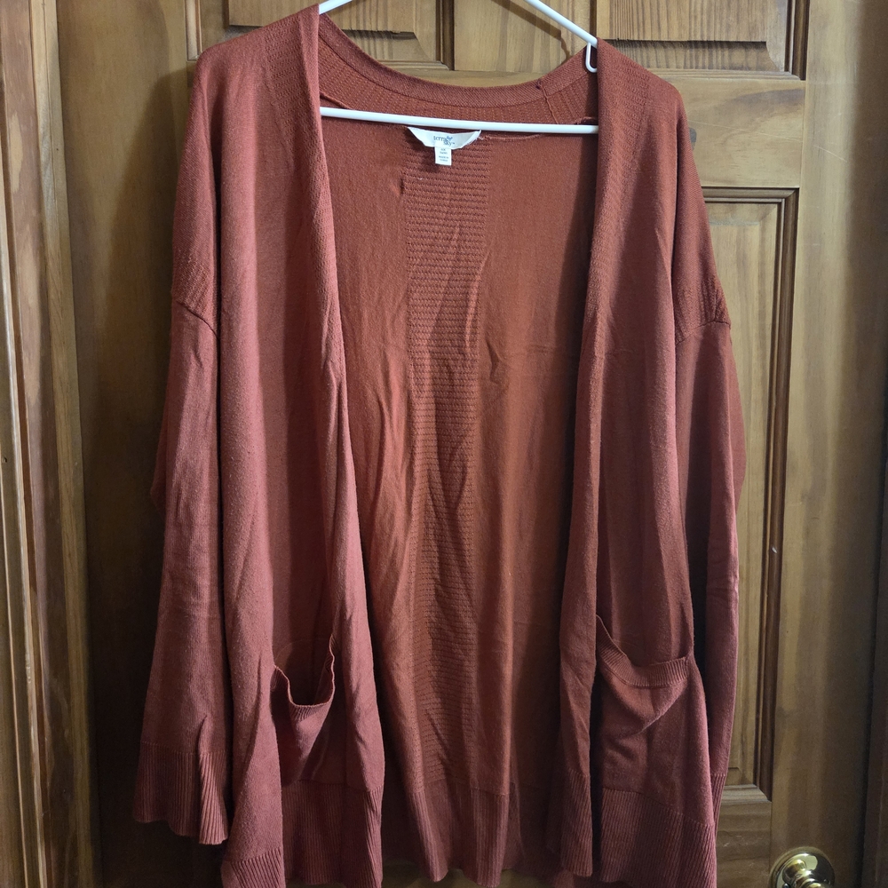Terra & Sky Women's Rust Open Cardigan